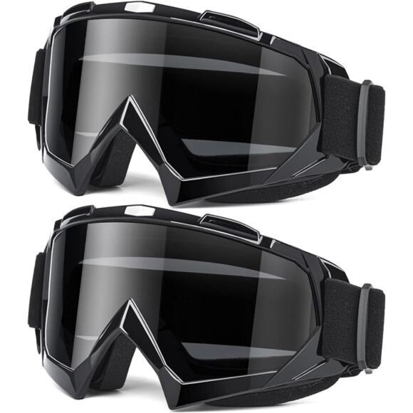 Adult Dirt Bike Goggles, 2-Pack ATV Motorcycle Goggles for Men & Women, Wide - Picture 1 of 7
